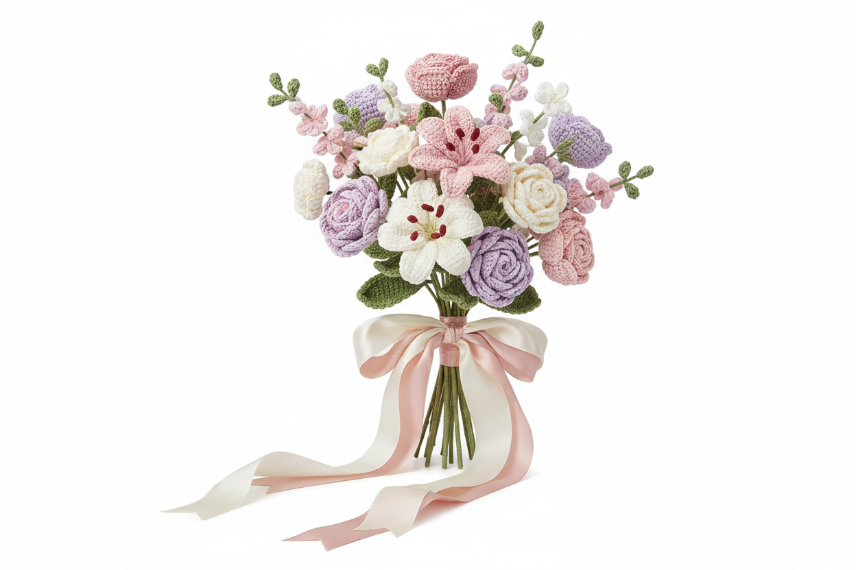 Pastel Crochet Flower Bouquet