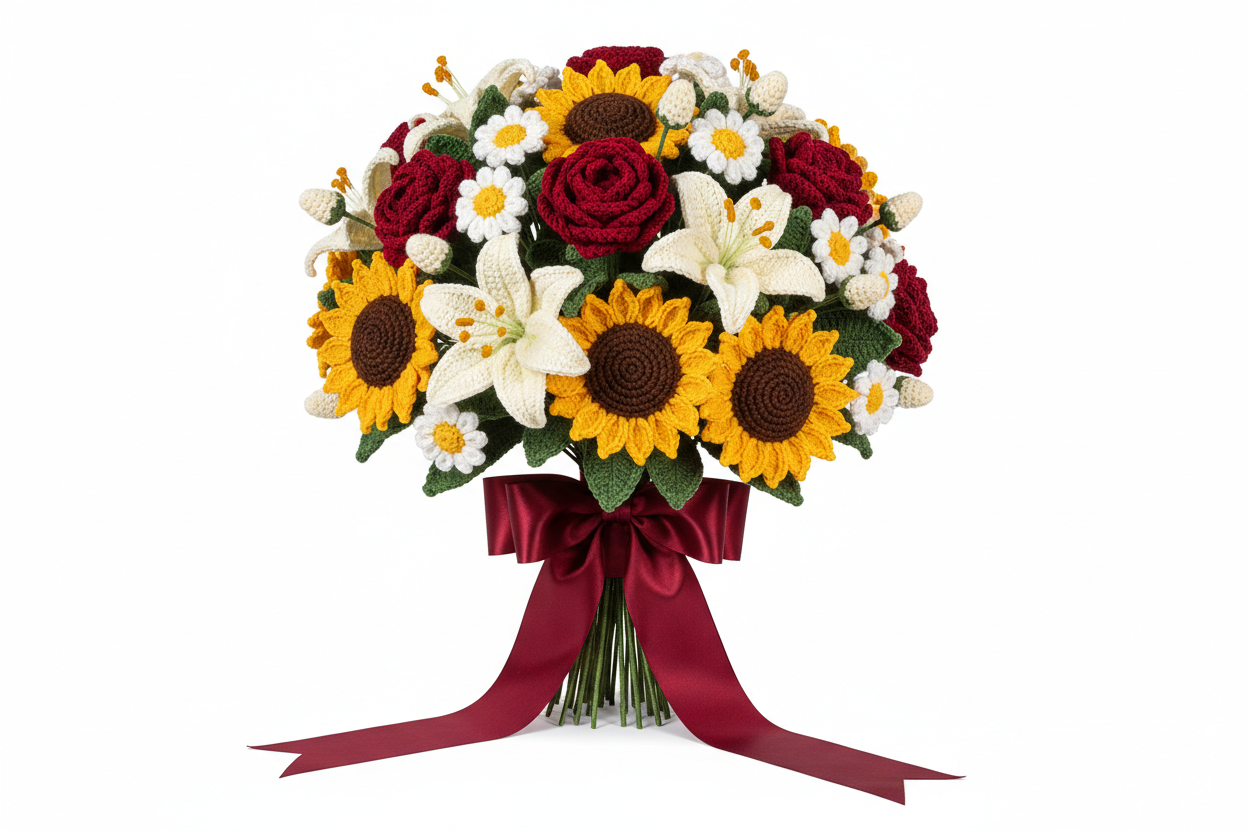 Large Crochet Flower Bouquet